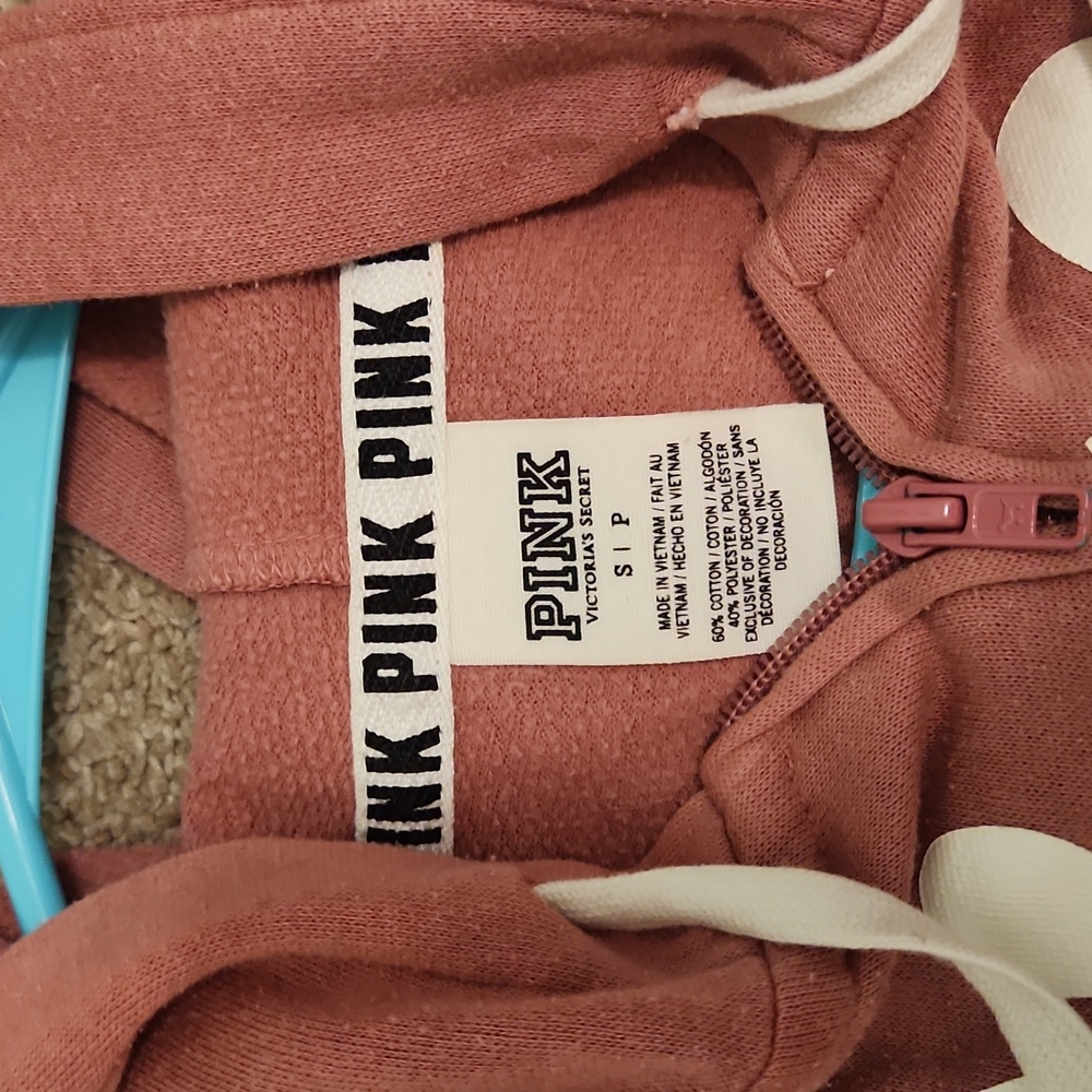 Pink Victoria's Secret Hoodie - Mauve and White - Picture 2 of 2